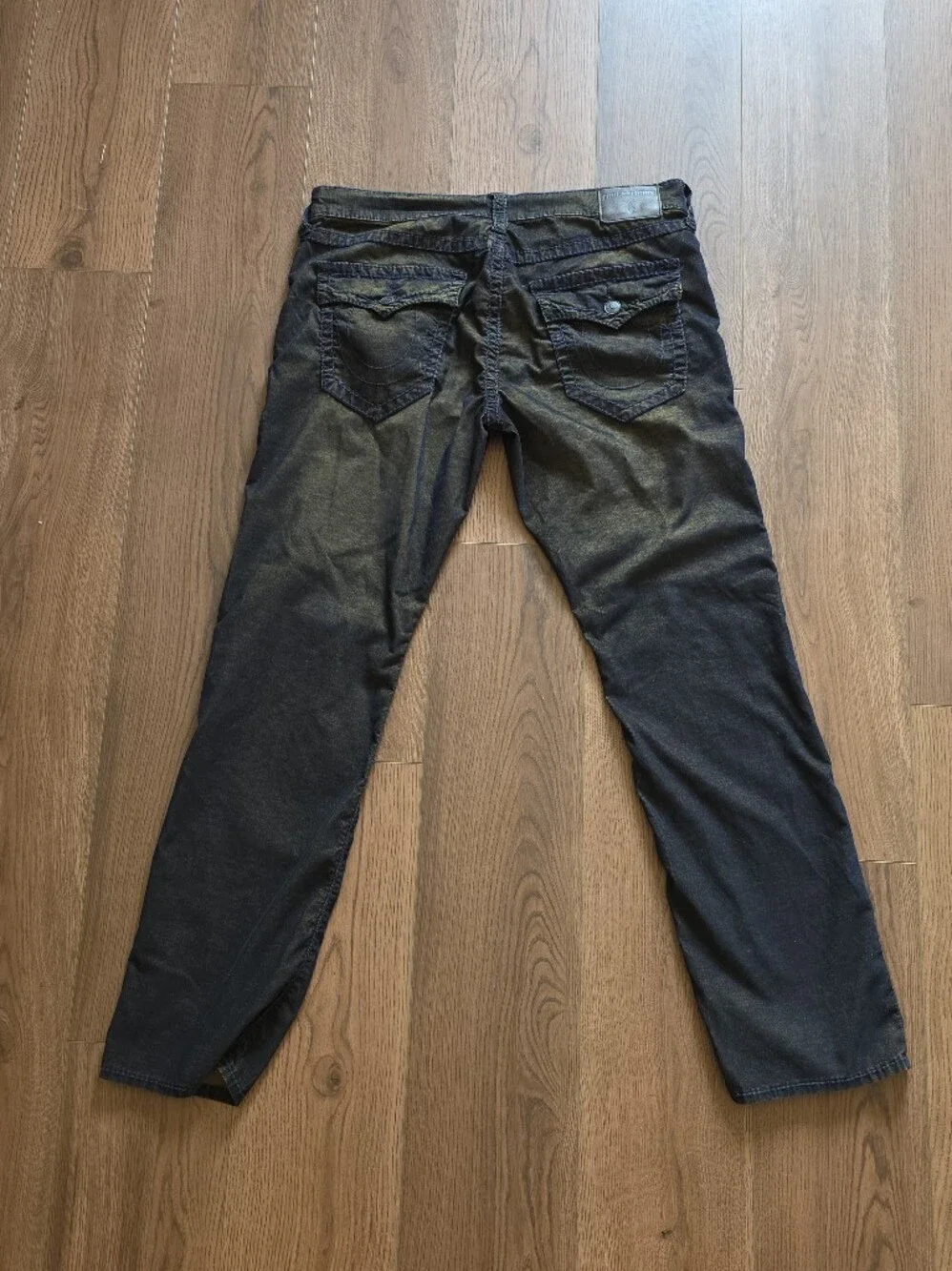 True Religion - Ricky Super T Corduroy Pants - Size 38 - Gold & Black Over-Dye